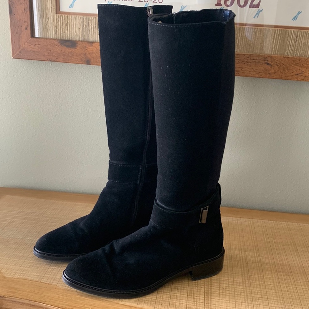 Beautiful Aquatalia black riding boots, size 8, minor wear, very comfortable!